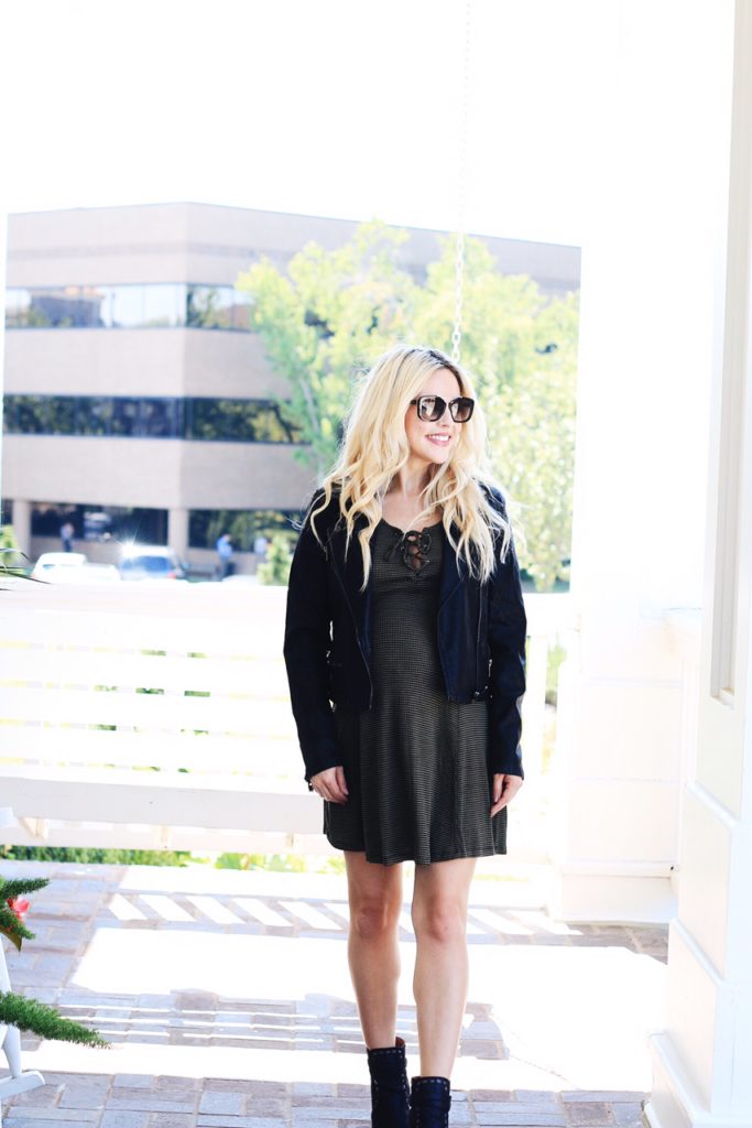 leather jacket and booties; fall fashion trends. Nashville Wifestyles - My Favorite Black Leather Jacket by popular Nashville fashion blogger Nashville Wifestyles