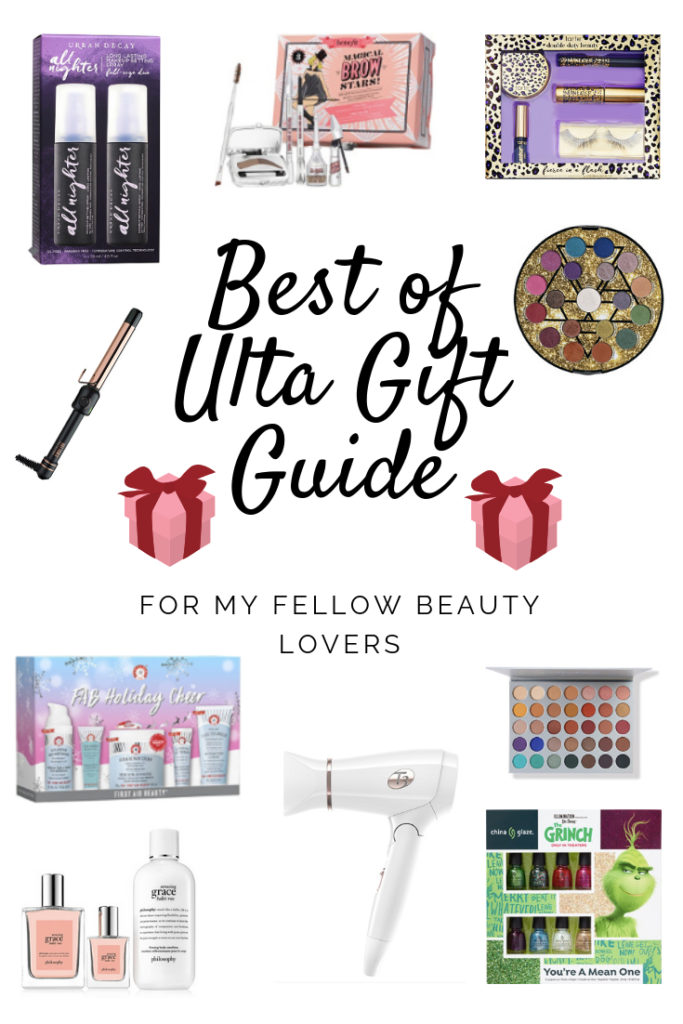 Gift Guide | Christmas | Holidays | BEAUTY GIFT IDEAS FOR THE BEAUTY JUNKIE || ULTA EDITION featured by top Nashville beauty blog Nashville Wifestyles. BEAUTY GIFT IDEAS FOR THE BEAUTY JUNKIE || ULTA EDITION - Nashville Wifestyles; I love doing gift guides because if you’re like me, it can get really overwhelming trying to find the best gifts for all the folks on your list. In this list I’m sharing my favorite beauty gift ideas for the beauty junkie. Click to read about the best Beauty Gift Ideas! We talk about All Nighter Full-Size Duo, Magical Brow Stars Brow Bestseller Value Set and so many more amazing beauty products you can give as a holiday gift. These make great gifts for women!