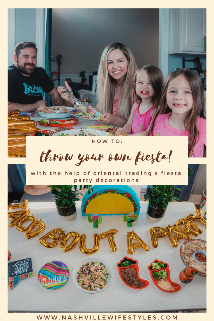 How To Throw A Mexican Party featured by top US life and style blog Nashville Wifestyles | How To Throw A Fiesta In Under An Hour & Under $200 - Nashville Wifestyles; Whether you’re prepping a birthday party, a Cinco de Mayo celebration, or a fiesta for Taco Tuesday like our family did, I’ve got tips, recipes and more! Outside, we decorated the table with Multi-colored Maracas, sombreros, decorative paper straws and DIY kids craft cacti. Sombreros decorados ideas can be a fun craft before the fiesta theme party. Click to read about how to make taco Tuesday recipes with ground beef & how to make kids fiesta birthday party decorations.