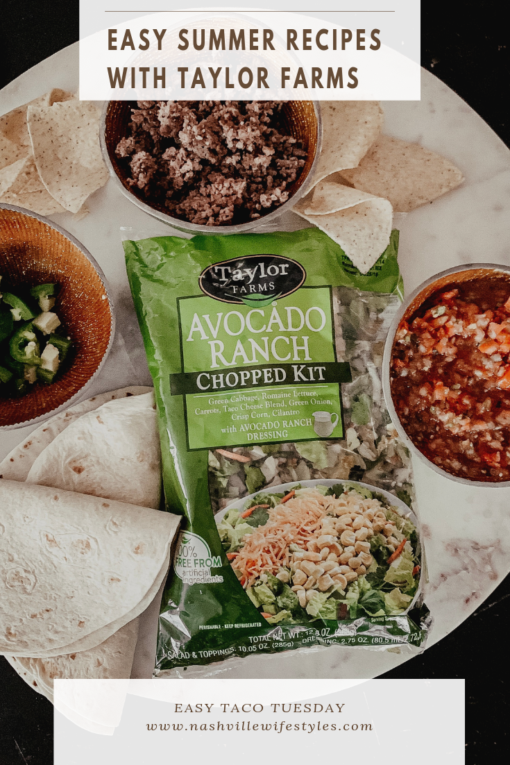 Taylor Farms Recipes featured by top US lifestyle blog Nashville Wifestyles | We LOVE Taylor Farms in this household. We make it a part of our meal everyday. Taylor Farms salad kits are comprised of multiple bags inside a bag. Each bag contains a different compartment of the salad: cheese, croutons and dressing. Take the ingredients, toss them in a bowl, stir & it’s ready to serve! It can be used as a main course or a side salad. Our favorites are the Buffalo Ranch Chopped and the Caesar Chopped. It’s simple and tasty! Click for full recipes!