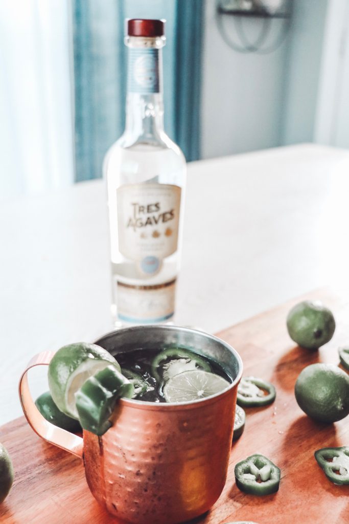 I jumped on the mule train a few years ago when it first started trending and I never looked back. There is something so refreshing about adding ginger beer to your cocktails. Fun fact the popular drink is 78 years old. The best part about this drink is it is very versatile. You can drink it in the summer because it's refreshing and also in the winter because the spices make it a winter fave. I typically make this cocktail with vodka... Click to read on Nashville Wifestyles! 5 MINUTE SPICY MEXICAN MULE RECIPE, tips featured by top US lifestyle blog, Nashville Wifestyles.| 5 MINUTE SPICY MEXICAN MULE RECIPE, by popular Nashville lifestyle blog, Nashville Wifestyle: image of Tres Agaves and a copper cup on a wood cutting board with a mule drink inside.